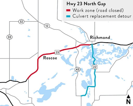 Hwy 23 North Gap Map