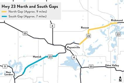 Hwy 23 North And South Gaps Provided By Mndot