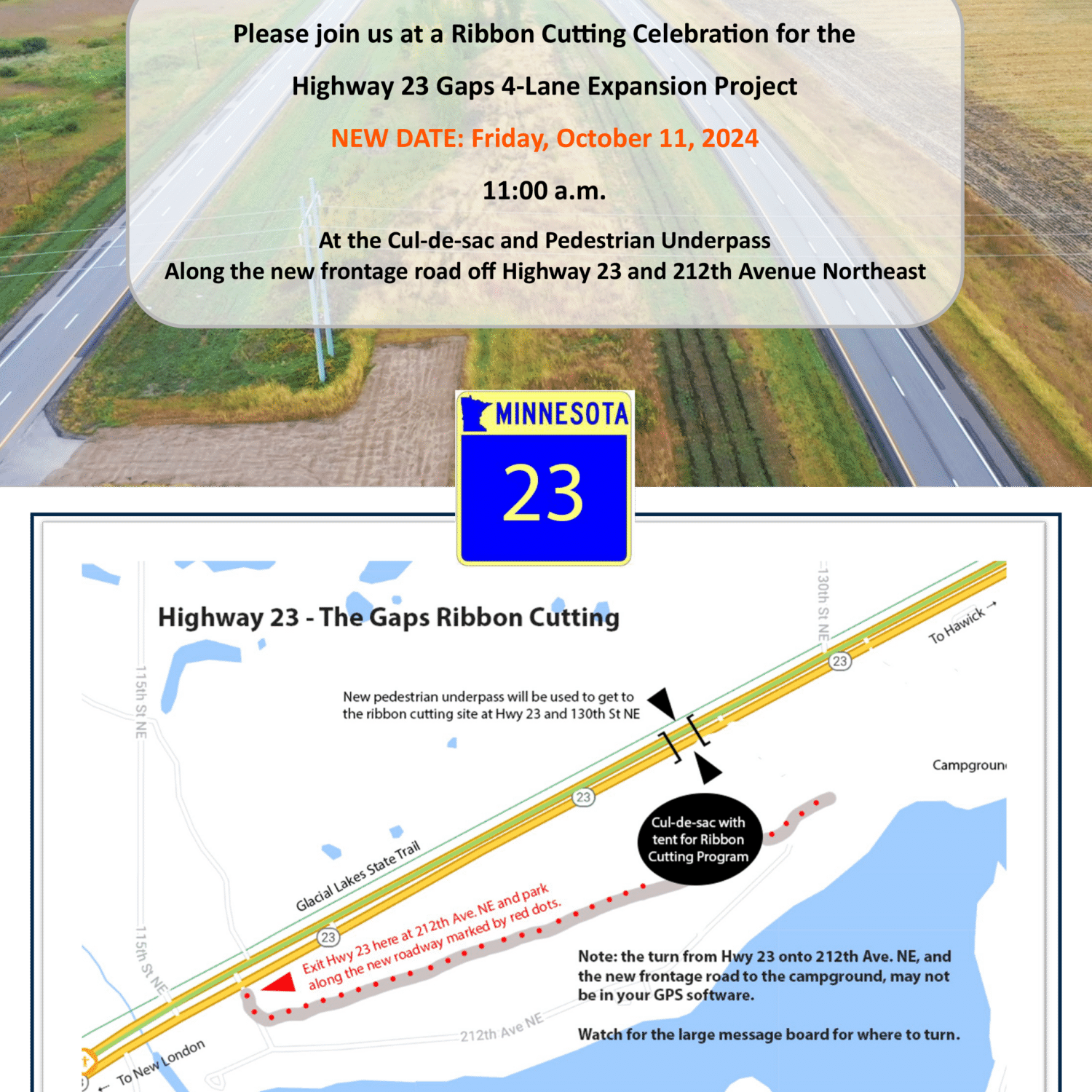 Invitation Update To Hwy 23 Gaps Ribbon Cutting